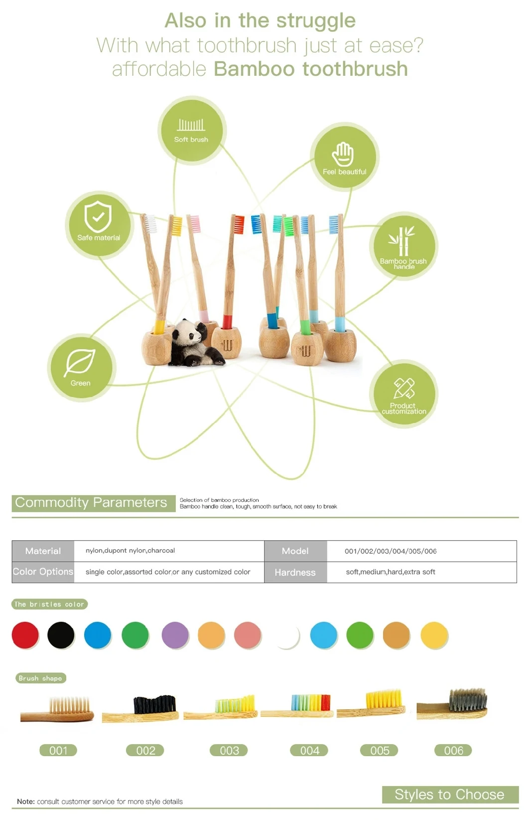 Newest Cheaper Price Kids Personal Care Bamboo Toothbrush