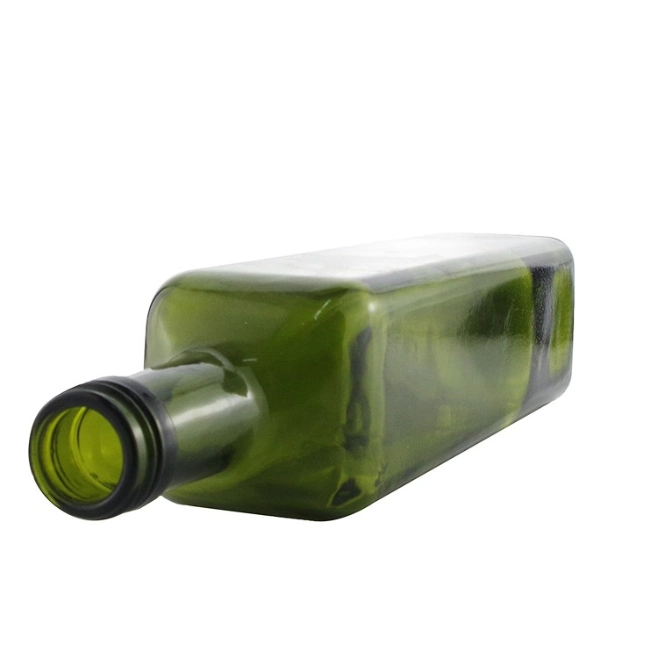 Top Quality Empty Square Dark Green Cooking Olive Oil Glass Bottle