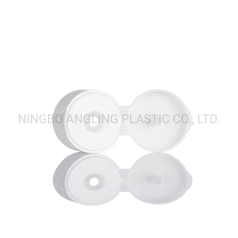 28mm Plastic Cap for Flip Top Cap Bottle in Ribbed White Colors