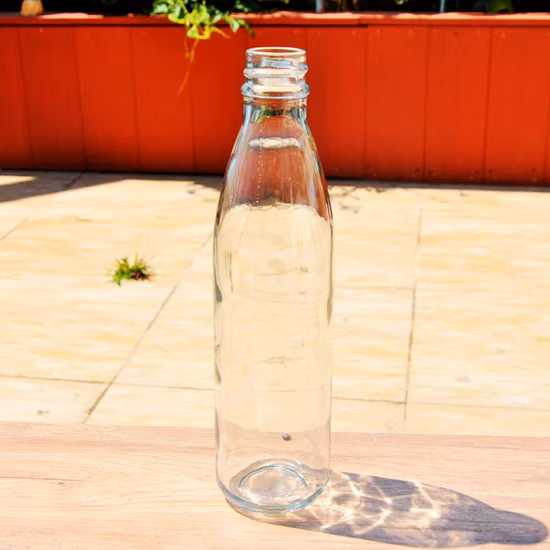 Großhandel für Getränke, Wasser, Saft, klare Glasflasche in Lebensmittelqualität mit 1 l Verpackungsflasche